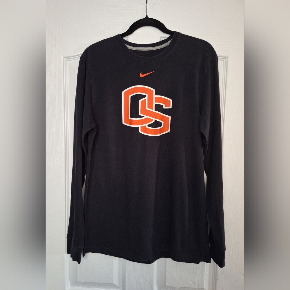 Nike Black Long Sleeve with Orange OS Logo